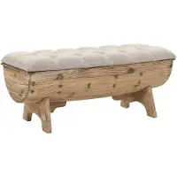 vidaXL Banc de Rangement 103 x 51 x 44 cm en Bois Massif et Tissu