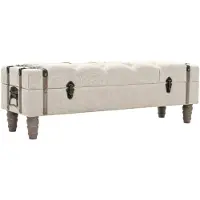 vidaXL Banc de rangement Bois massif et acier 111x34x37 cm