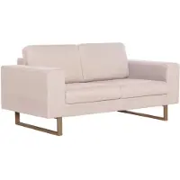 vidaXL Canapé à 2 places Tissu Crème