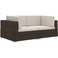 vidaXL Canapés d'angle 2 pièces avec coussins Poly Rattan Canapé de jardin Lounge