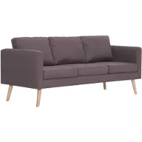 vidaXL Canapé à 3 places tissu taupe