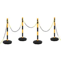 vidaXL Ensemble de poteaux à chaîne avec chaîne en plastique 10 m