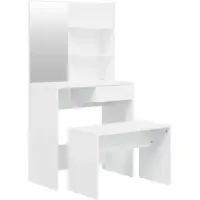 vidaXL Ensemble de coiffeuse blanc brillant 74,5x40x141 cm