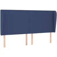 vidaXL Tête de lit avec oreilles bleu 183x23x118/128 cm Tissu