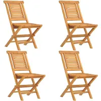 vidaXL Chaises de jardin 4 pcs. Pliable 47x63x90 cm bois massif teck