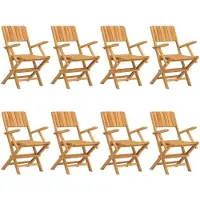 vidaXL Chaises de jardin 8 pcs. Pliable 55x61x90 cm bois massif teck