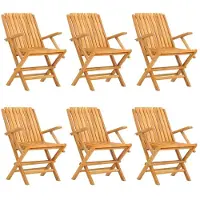 vidaXL Chaises de jardin 6 pcs. Pliable 61x67x90 cm bois massif teck
