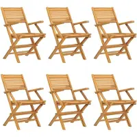 vidaXL Chaises de jardin 6 pcs. Pliable 55x62x90 cm bois massif teck