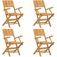 vidaXL Chaises de jardin 4 pcs. Pliable 55x61x90 cm bois massif teck