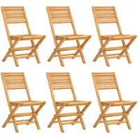vidaXL Chaises de jardin 6 pcs. Pliable 47x62x90 cm bois massif teck
