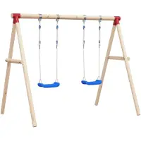 vidaXL Sièges de balançoire avec cordes 2 pcs. Bleu 38x16 cm Polyéthylène