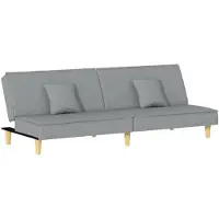 vidaXL Canapé-lit à gris clair tissu