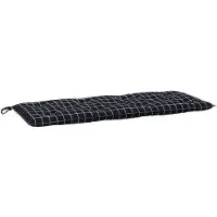 vidaXL Coussin de banc de jardin carreaux noir 120x50x7 cm tissu
