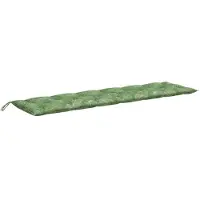 vidaXL Coussin de banc de jardin motif de feuilles 200x50x7 cm tissu