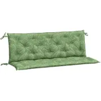 vidaXL Coussins de banc de jardin lot de 2 motif de feuilles tissu