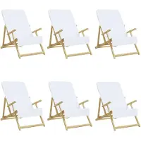 vidaXL Serviettes de plage 6 pcs blanc 60x135 cm tissu 400 GSM