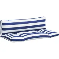 vidaXL Coussins de palette lot de 2 rayures bleues/blanches