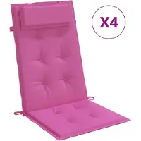 vidaXL Coussins de chaise à dossier haut lot de 4 rose tissu oxford