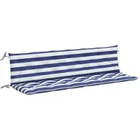 vidaXL Coussins de banc de jardin lot de 2 rayures bleues et blanches