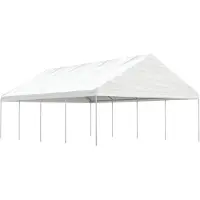vidaXL Pavillon avec toit Blanc 8,92x5,88x3,75 m Polyéthylène