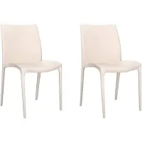 vidaXL Chaises de jardin 2 pcs. Crème 50x46x80 cm Polypropylène