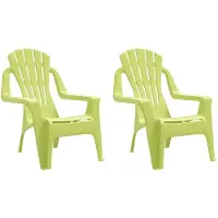 vidaXL Chaises de jardin pour enfants 2 pcs. Vert 37x34x44 cm PP aspect bois