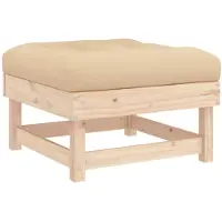 vidaXL Tabouret de jardin avec coussin Pin massif