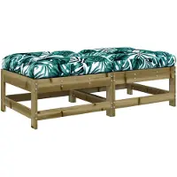 vidaXL Tabouret de jardin avec coussin 2 pcs. Bois de pin imprégné