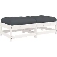 vidaXL Tabouret de jardin avec coussin 2 pcs. Blanc Pin massif