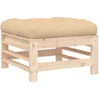 vidaXL Tabouret de jardin avec coussin Pin massif