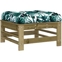 vidaXL Tabouret de jardin avec coussin Bois de pin imprégné