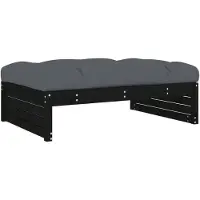 vidaXL Tabouret de jardin noir 120x80 cm pin massif