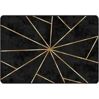 vidaXL Tapis lavable noir et doré 120x180 cm antidérapant
