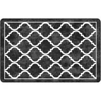 vidaXL Tapis lavable noir et blanc 190x300 cm antidérapant