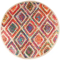vidaXL Tapis lavable multicolore Ø 120 cm antidérapant