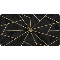 vidaXL Tapis lavable noir et doré 80x150 cm antidérapant