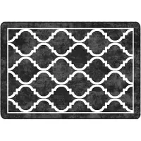 vidaXL Tapis lavable noir et blanc 160x230 cm antidérapant