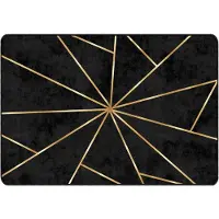 vidaXL Tapis lavable noir et doré 160x230 cm antidérapant