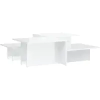 vidaXL Tables basses 2 pcs. Blanc brillant Matériau dérivé du bois