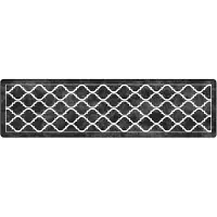 vidaXL Tapis lavable noir et blanc 80x300 cm antidérapant
