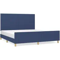 vidaXL Cadre de lit sans matelas bleu 180x200 cm Tissu