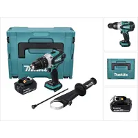 Makita DHP 458 T1J Perceuse-visseuse à percussion sans fil 18 V 91 Nm + 1x Batterie 5,0 Ah + Makpac - sans chargeur