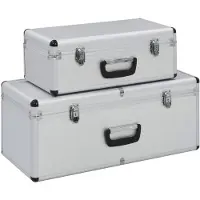 vidaXL Boîtes de rangement 2 pcs Argenté Aluminium