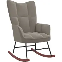 vidaXL Chaise à bascule Gris clair Velours