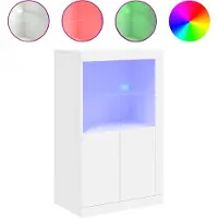 vidaXL Armoire latérale avec éclairage LED blanc bois d'ingénierie