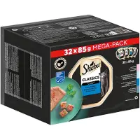 Sheba Classic in Pate Ocean Selection Poisson blanc, cabillaud, saumon et thon 32x85g