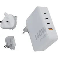 Xtorm Chargeur secteur 140 W GaN-Ultra avec adaptateurs voyage + câble USB-C PD 240 W 2 m Blanc