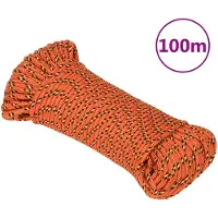 vidaXL Corde de bateau Orange 5 mm 100 m Polypropylène