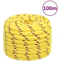 vidaXL Corde de bateau Jaune 20 mm 100 m Polypropylène