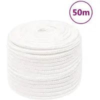 vidaXL Corde de bateau Blanc complet 12 mm 50 m Polypropylène